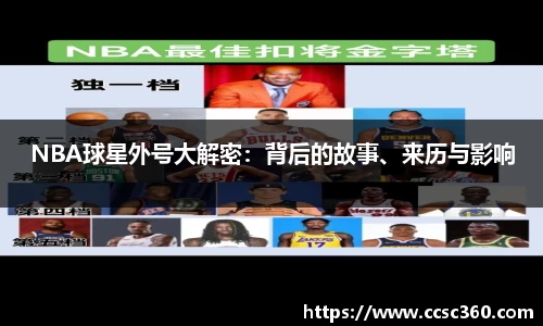 NBA球星外号大解密：背后的故事、来历与影响